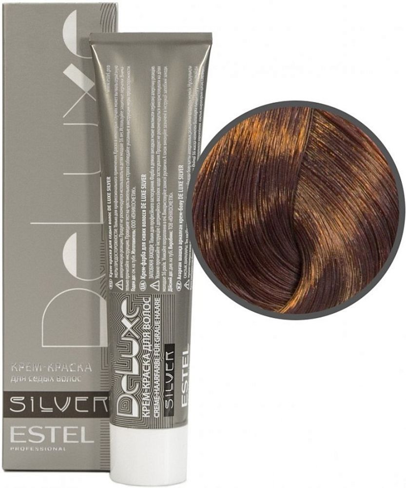 Краска для седых волос Estel DeLuxe Silver (русый коричнево-красный) 7/75 Краска для седых волос Estel DeLuxe Silver (русый коричнево-красный) 7/75