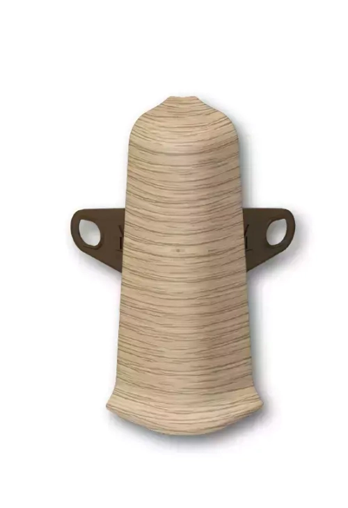 Угол наружный с крепежом для плинтуса 70мм "Деконика", 212 Дуб светлый