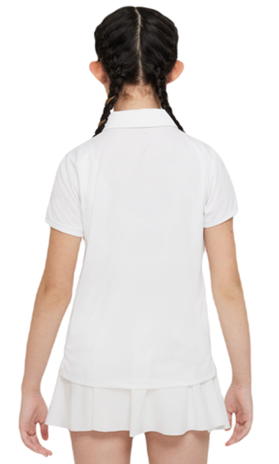 Футболка для девочки теннисная Nike Dri-Fit Victory Golf Polo - white/black