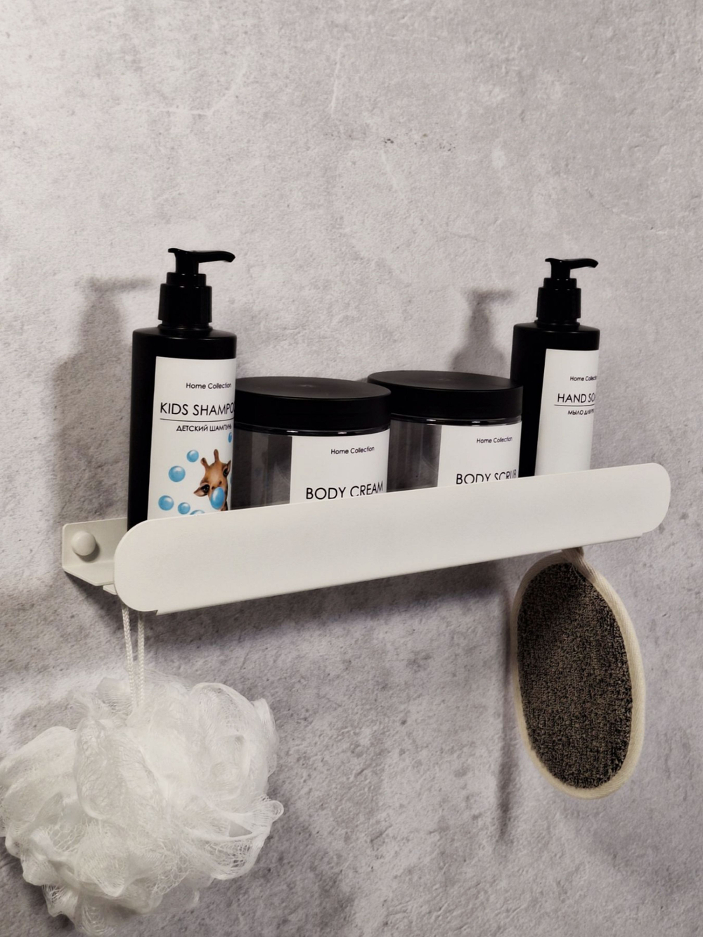 Полка для ванной комнаты, полка для кухни, полка для прихожей, MetaDec Arc белая 40см