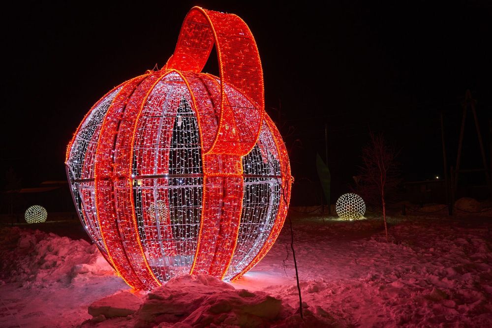 Светодиодный шар с бантом