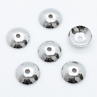 Шапочка, цвет серебро (родий), размер 8 мм, цена за 10 шт