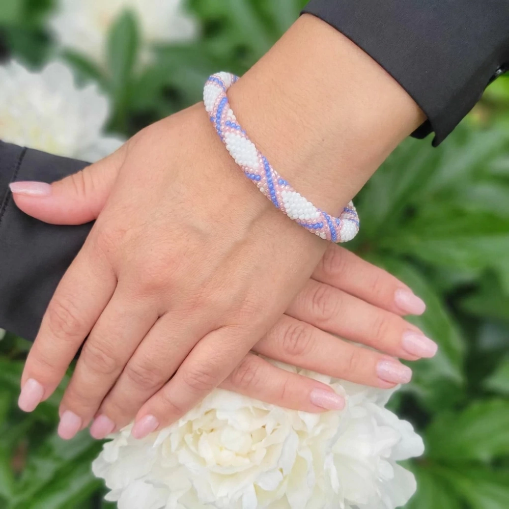 Браслет из бисера «Ромб» — ручная работа, чешский бисер, универсальный размер