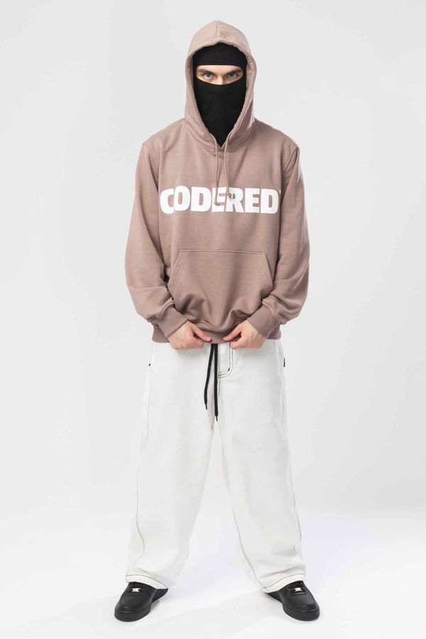 Худи Base Hoodie Wide Summer Logo R Бежевый Темный/Белый принт CODERED - фото 5