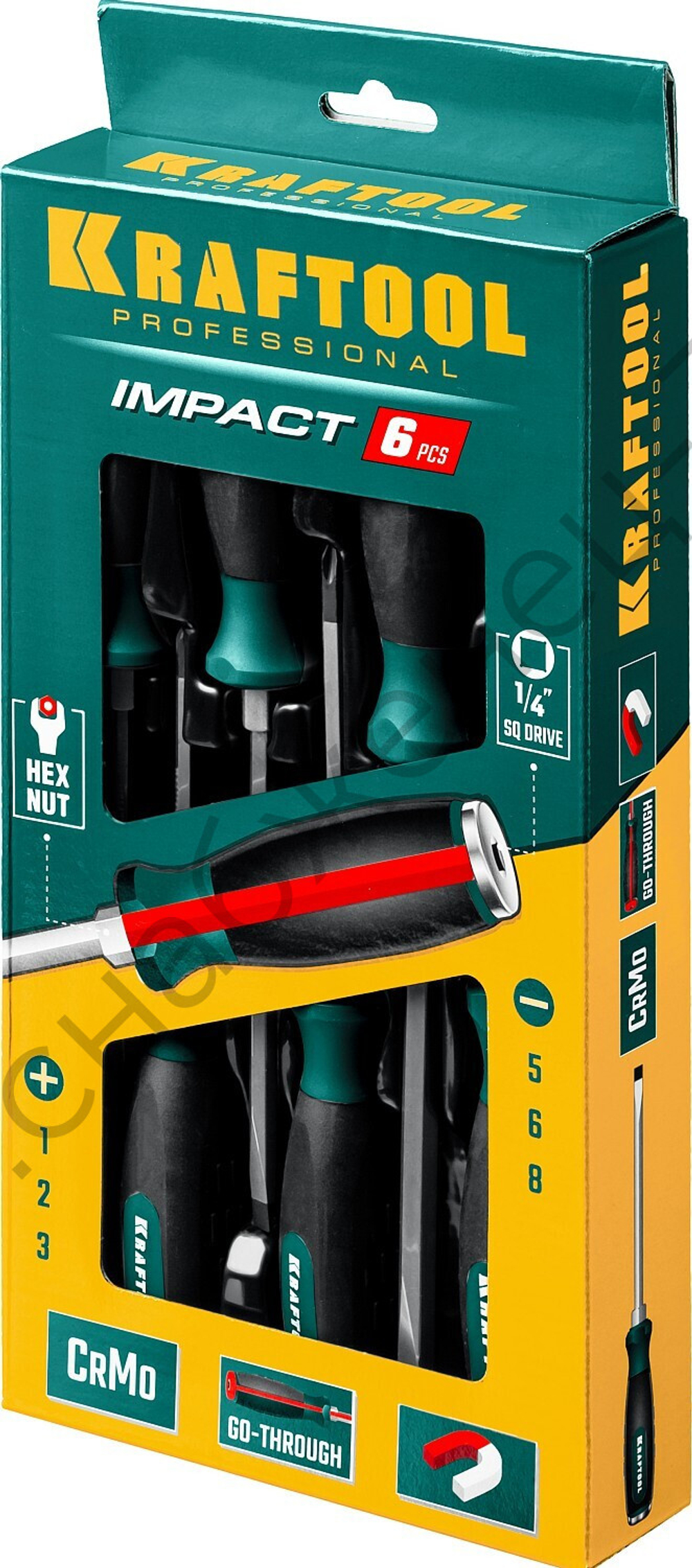 KRAFTOOL IMPACT 6 шт Набор ударных отверток (25025)