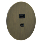 USB розетка (тип A+C), бронза, Salvador, EU030112