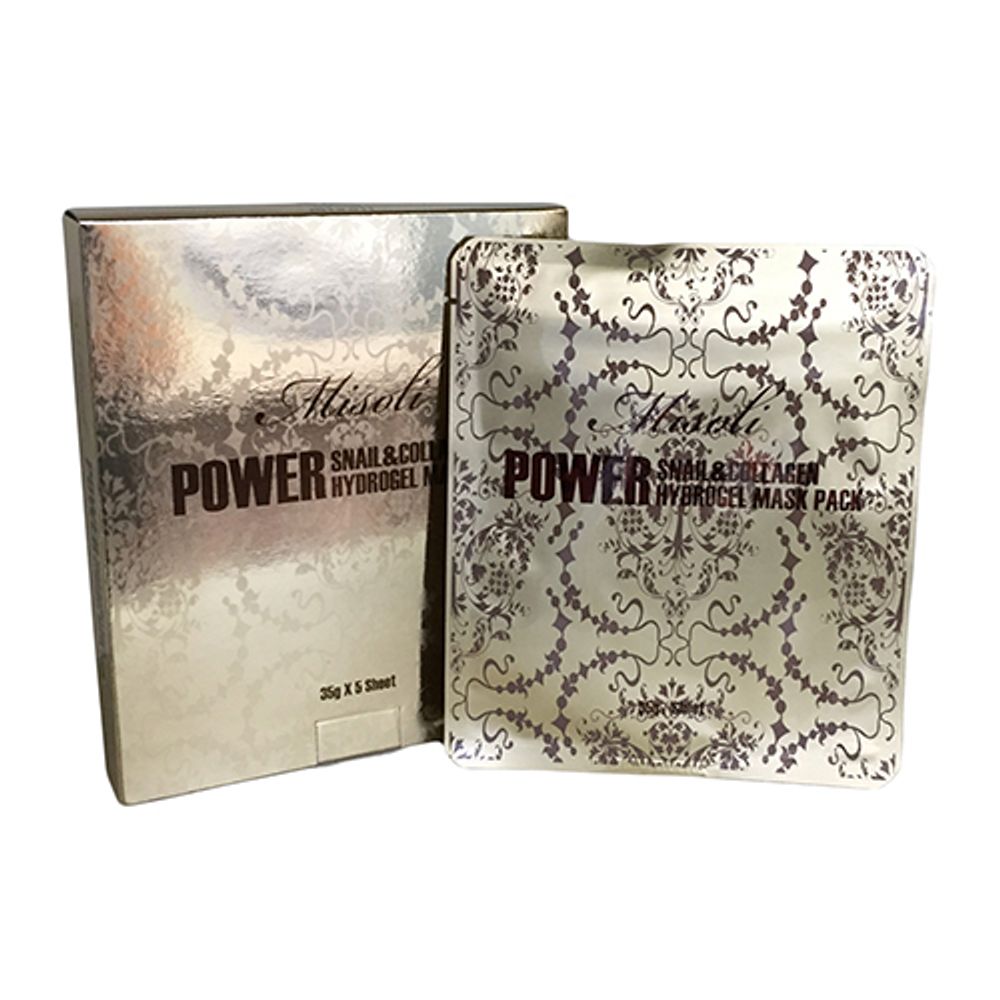 Misoli Power Snail &amp; Collagen Hydrogel Mask Pack гидрогелевая лифтинг - маска для лица с коллагеном и экстрактом улиточной слизи