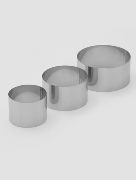 Формы для выкладки и выпечки KONFINETTA «Круг», набор 3 шт., d=8 см, d=10 см, d=12 см, нержавеющая сталь, серебристый