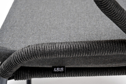 "Венето" обеденная группа на 6 персон со стульями "Милан", каркас темно-серый, роуп темно-серый