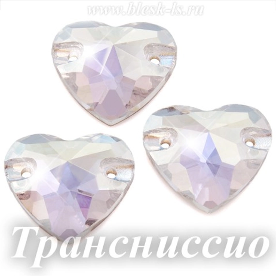 Пришивное сердце Solvo с 2 отверстиями, Кристалл Трансниссио