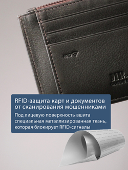 B123184R Castanho - Футляр для карт MP с RFID защитой