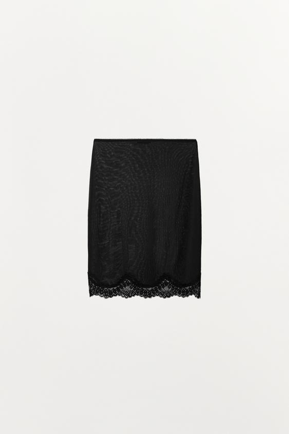 ZARA ЮБКА С КРУЖЕВОМ, ЧЕРНЫЙ