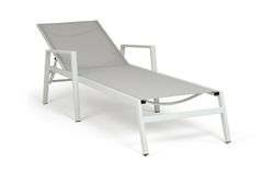 "Парма" шезлонг, каркас алюминий светло-серый (RAL7035) муар, ткань текстилен светло-серая