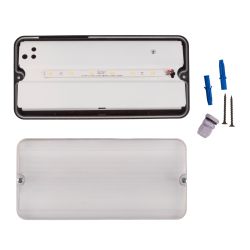 ULW-K25A 6W-4000K IP65 BLACK Светильник светодиодный влагозащищенный. Белый свет 4000K. 660Лм. Размер 220x105x50мм. Корпус чёрный. ТМ Uniel