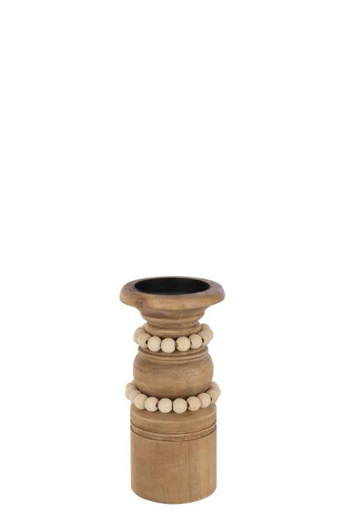 Подсвечник "Бусины" малый коричневый 10x10x20см