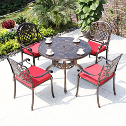 Комплект мебели из литого алюминия стол Палм(100см) + 4 кресла Гуерлайн
