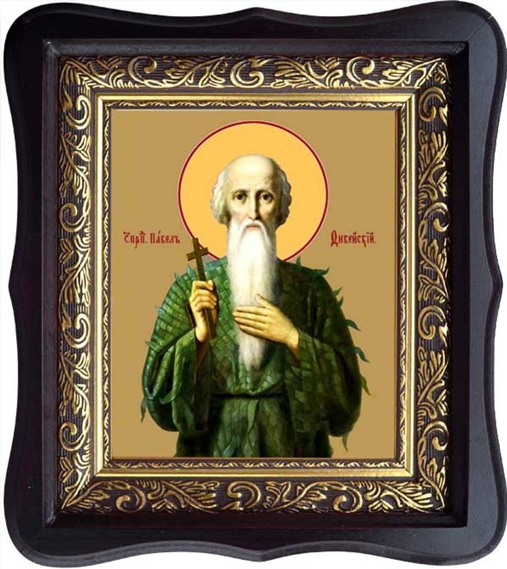 Павел Фивейский, Египетский, преподобный отшельник. Икона на холсте.