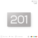 Номер на дверь 201, табличка на дверь для офиса, квартиры, кабинета, аудитории, склада, голубой 120х70 мм, Айдентика Технолоджи
