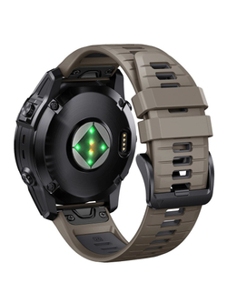 Ремешок двухцветный QuickFit 26 мм для Garmin Fenix 7x/6x/5x/5x plus/3, Descent, Tactix, Enduro, D2, Instinct 2X силиконовый (S26-PRO7X-2-KORG)