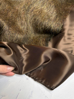 Вискоза жаккардовая подкладочная (Versace Collection, 100%вискоза, Шоколадный коричневый/логотип и надпись бренда, 138, 100 гр/м2)