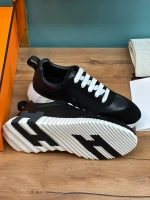 Женские черные кожаные кроссовки Hermes Bouncing