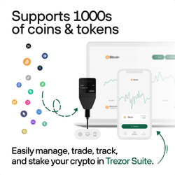 Trezor Safe 3 — Аппаратный криптокошелек с защитой Passphrase и Secure Element Безопасное хранение, покупка и управление цифровыми активами (Cosmic Black)