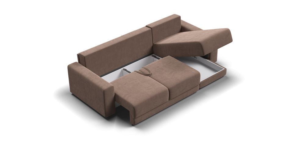 Угловой диван Босс Прайм ХЛ Велюр Монолит мокко