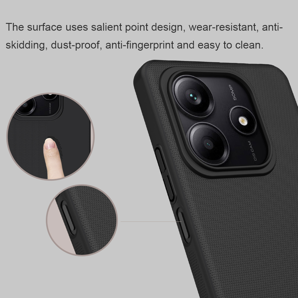 Тонкий жесткий чехол от Nillkin для Xiaomi Redmi Note 14 5G (версия Глобал), серия Super Frosted Shield