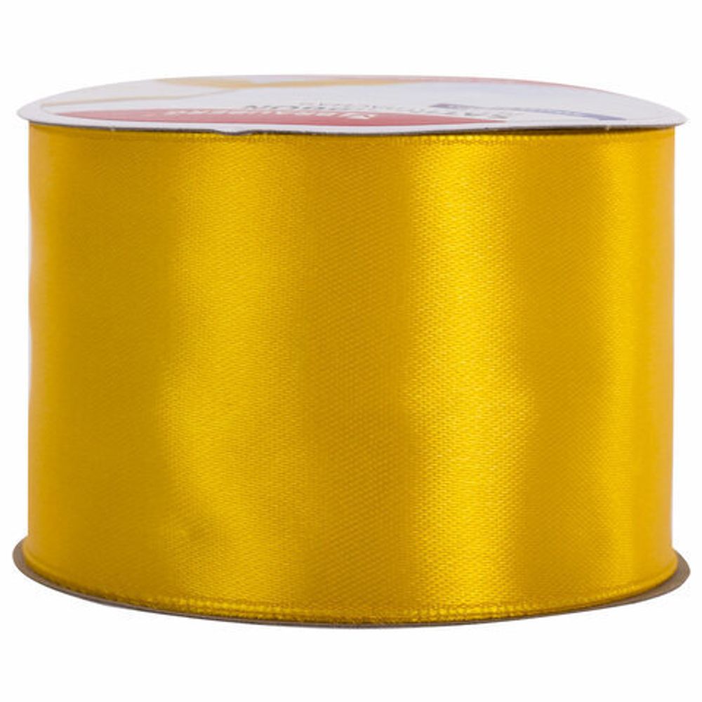 Лента атласная ширина 50 мм, длина 23 м, желтая, BRAUBERG, 591525