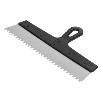 Шпатель  из нержавеющей стали, 350 мм, зуб 6 х 6 мм, пластмассовая ручка Сибртех