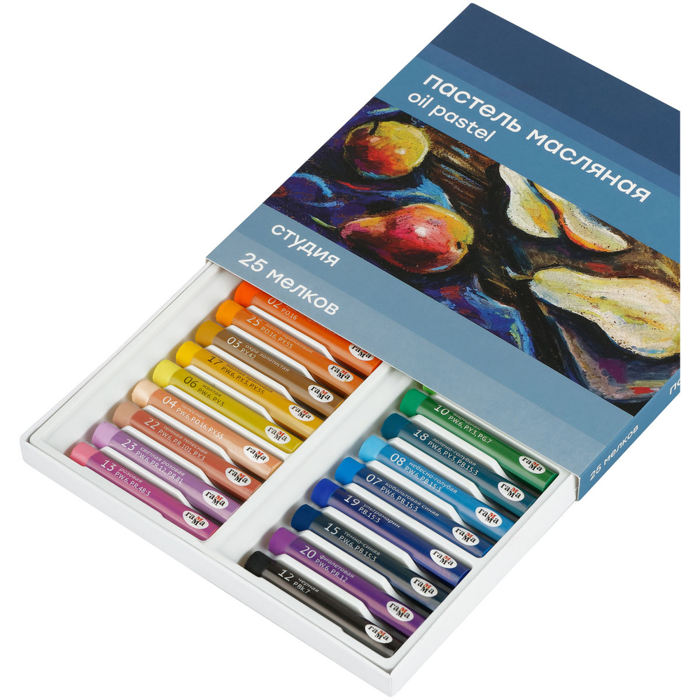 Пастель масляная Гамма "Студия", 25 мелков, картон. упаковка