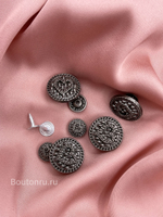 Пуговицы  установочные графитовые с сердцем комплект