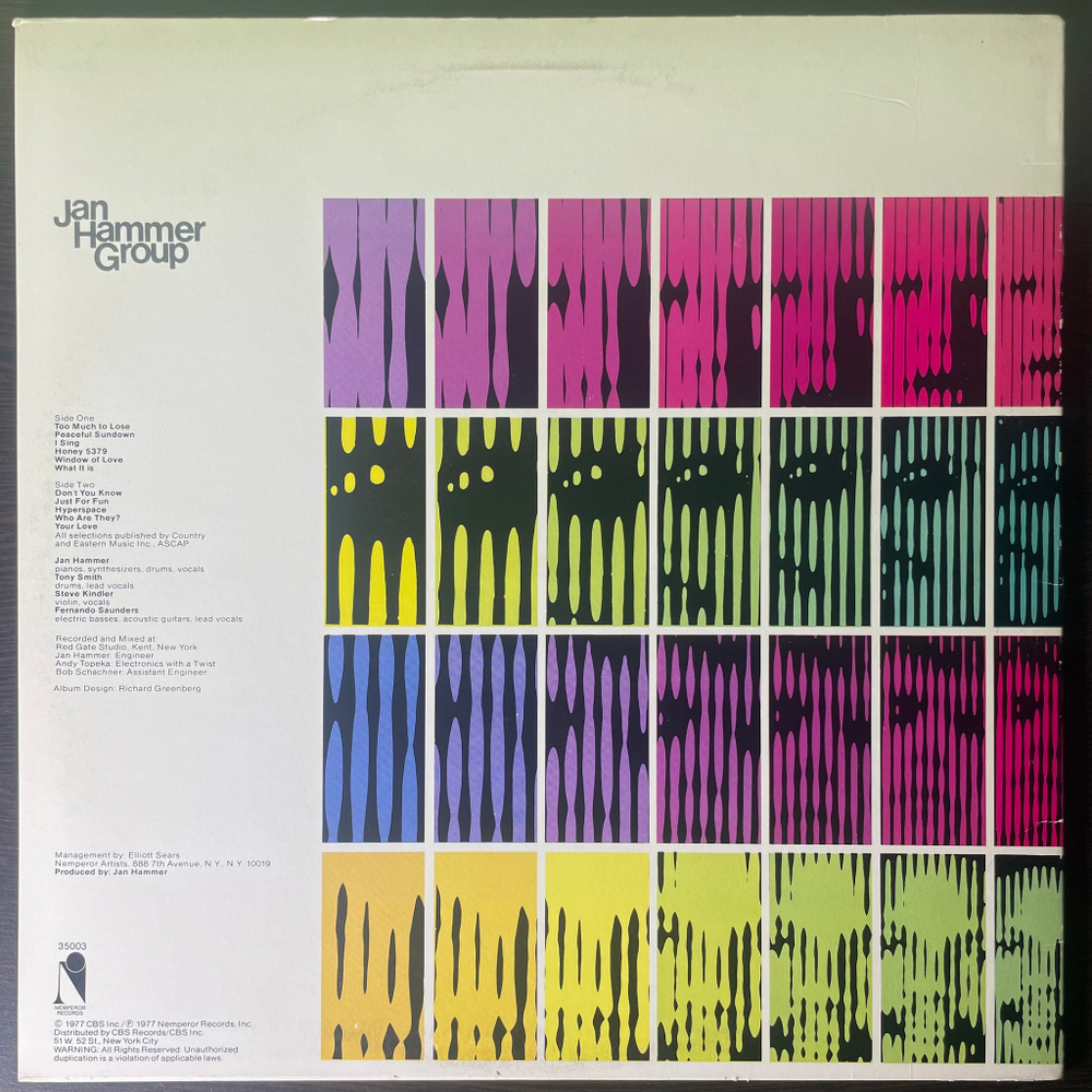 Jan Hammer Group – Melodies (США 1977г.)