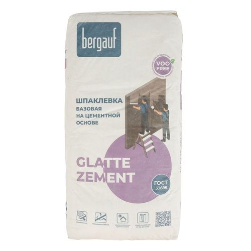 Шпаклевка цементная Бергауф Glatte Zement 25 кг