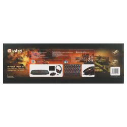 Клавиатура и мышь комплект Intro GXZ900 игровой 1200-3600dpi + коврик + гарнитура черный | Комплекты (клавиатура+мышь)