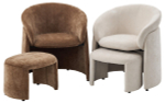Кресло М-City DISAUR +Оттоманка Хаг (Hug) At5139-13 Коричневый, ткань, каркас Металл В Обивке