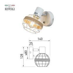 Светильник настенно-потолочный спот Rivoli Anselma 7034-701 1 x E14 40 Вт поворотный с выключателем