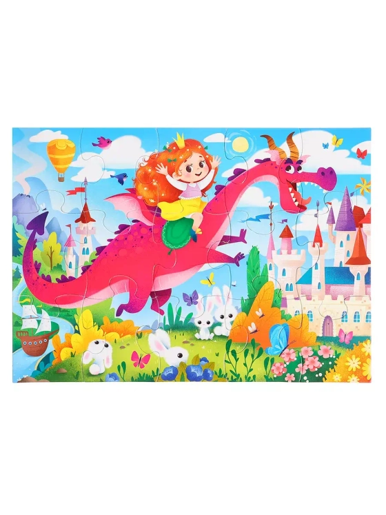 Пазлы 2 в 1 для детей 2 3 4 лет Единороги и принцесса