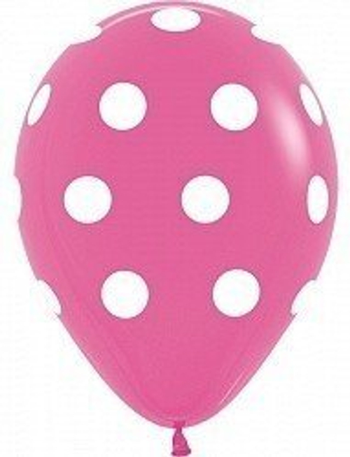 Облако шаров «Белые Точки» розовые