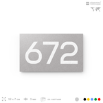 Номер на дверь 672, табличка на дверь для офиса, квартиры, кабинета, аудитории, склада, серая 120х70 мм, Айдентика Технолоджи