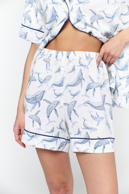 Шорты из вискозы с кантом и китами