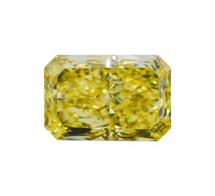 Лабораторно-выращенный бриллиант радиант 8.10 х 5.45 х 3.89 мм FancyVIVID YELLOW/VVS2 1.68 ct