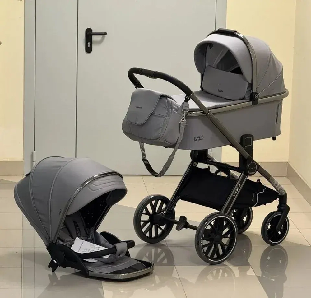 Детская коляска Luxmom 777 2в1 серая