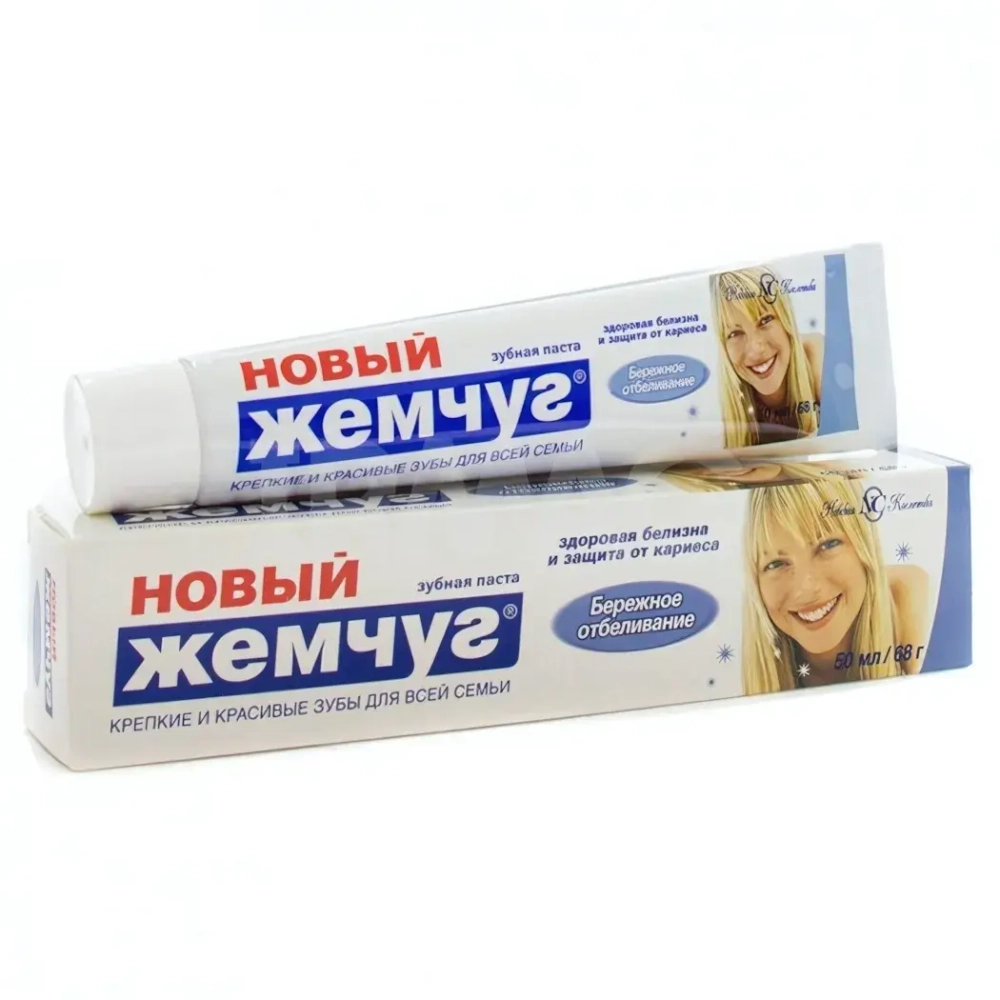 Зубная паста НОВЫЙ ЖЕМЧУГ Бережное отбеливание 50 мл.