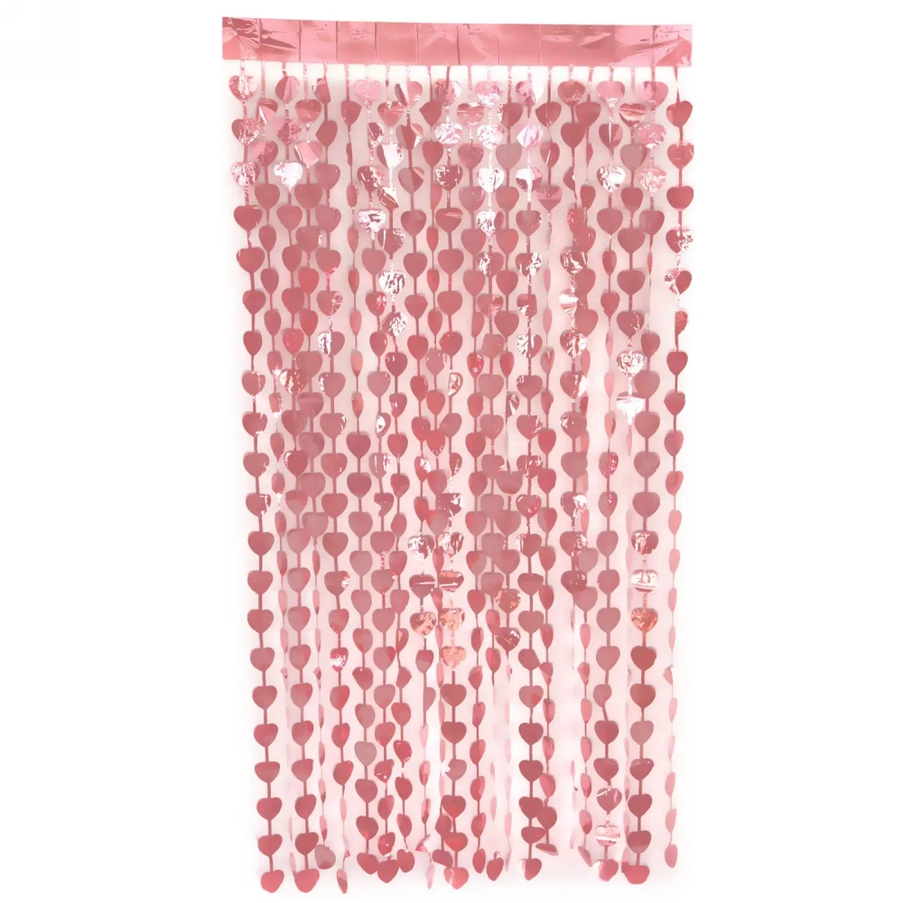 Занавес фольгированный «Сердце» ш1м, в2м (матовый), розовое золото