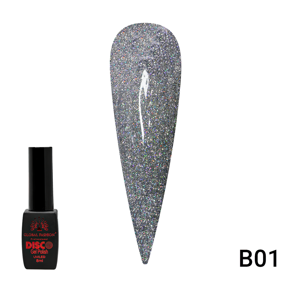 Гель лак Disco Gel Polish, Global Fashion, светоотражающий, 8 мл B01
