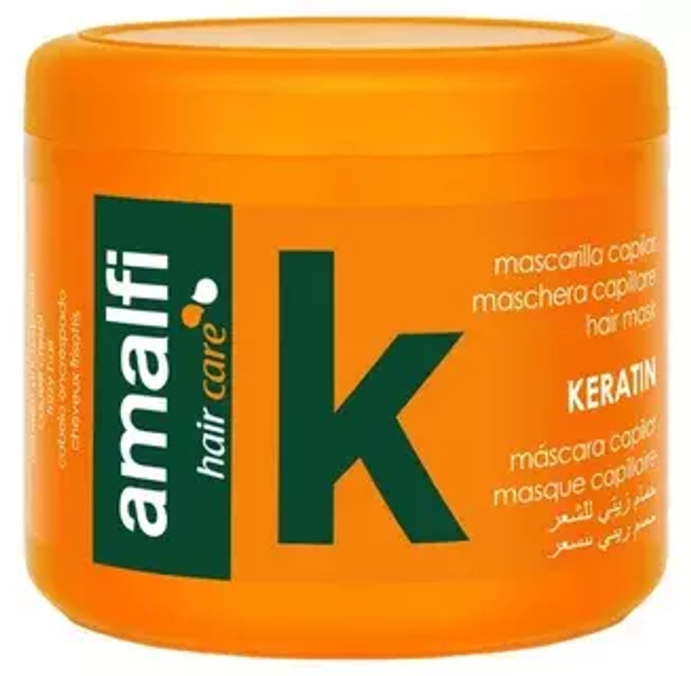 AMALFI Маска для волос "wIith Keratin"/глубокопитательная, защита волосы 500мл*12 оранж