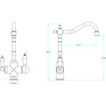 Смеситель для кухни Boheme TRADIZIONALE CHROMO 113-CRST Хром, с ручками CRISTAL