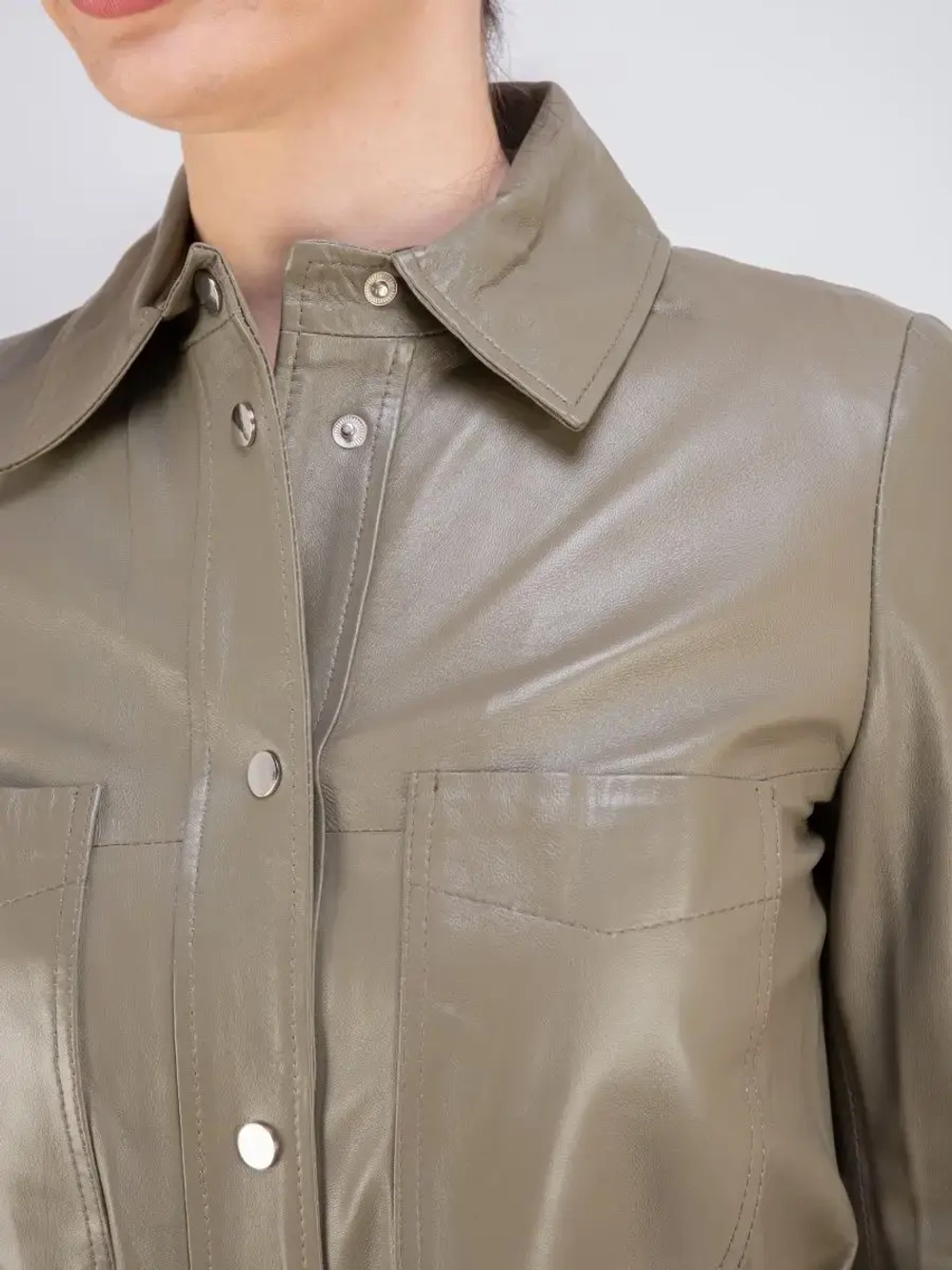 Кожаная куртка демисезонная рубашка