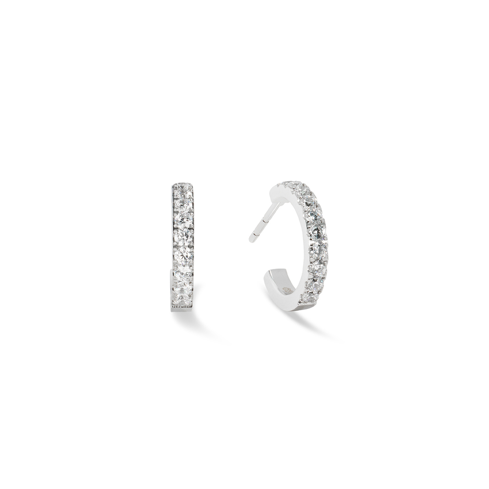 Серьги Coeur de Lion Hoop Crystal-Silver 15мм 0146/23-1817